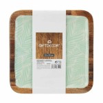 Decorațiune pentru Centrul Mesei Gift Decor Alb Maro Verde Poliester Rășină Lemn de mango 25 x 25 cm 25,4 x 2,54 x 25,4 cm Frunz