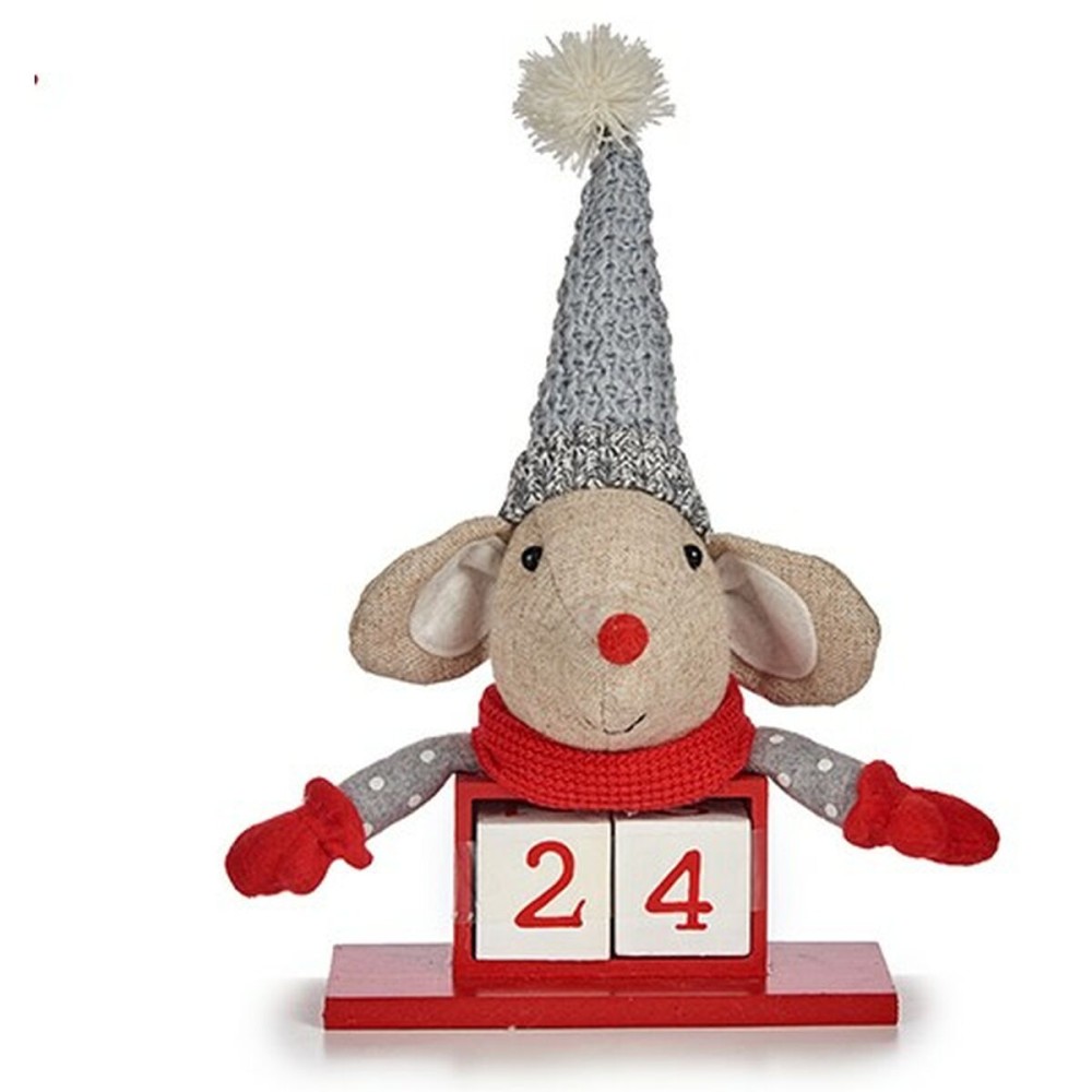 Ornament de Crăciun Krist+ Alb Roșu Gri Crem Mouse 20 x 11 x 20 cm Calendar (8 Unități)