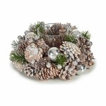 Suport de lumânări de Crăciun Krist+ Alb Transparent Argintiu 19 x 9 x 19 cm (4 Unități)