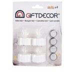 Set de Lumânări Gift Decor Alb 4 x 4 x 3,7 cm 13,5 x 17 x 4 cm LED (12 Unități)