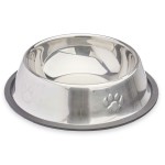Dispozitiv de hrănire pentru câini Mascow Gri Argintiu Gumă Metal 18 x 4,5 x 18 cm 35 x 0,03 x 25 cm (24 Unități)