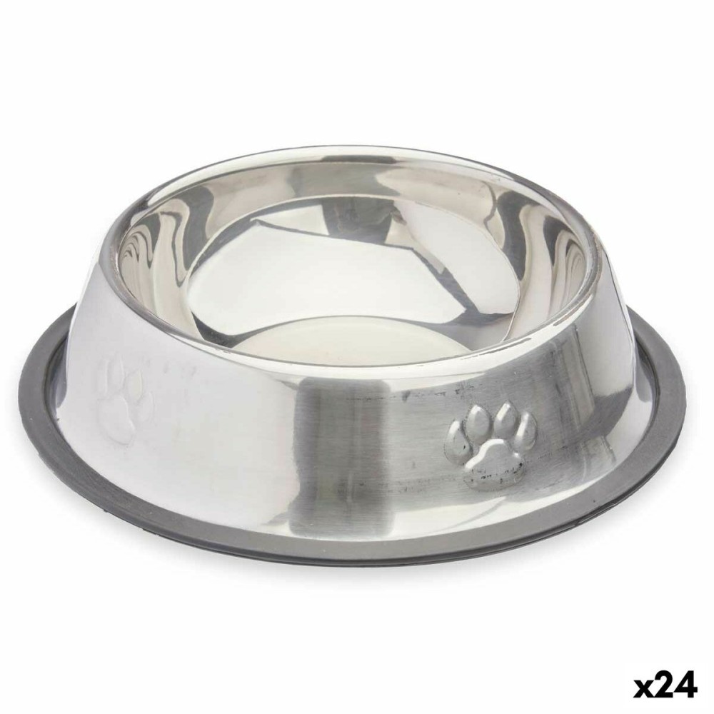 Dispozitiv de hrănire pentru câini Mascow Gri Argintiu Gumă Metal 18 x 4,5 x 18 cm 35 x 0,03 x 25 cm (24 Unități)