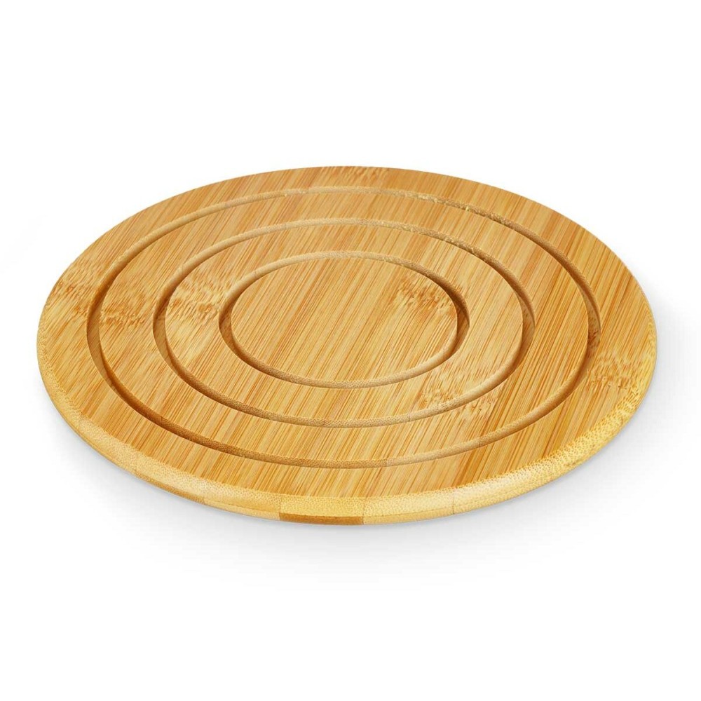 Suport Protecție pentru Masă Kinvara Natural Bambus Rotund 19 x 1 x 19 cm (24 Unități)