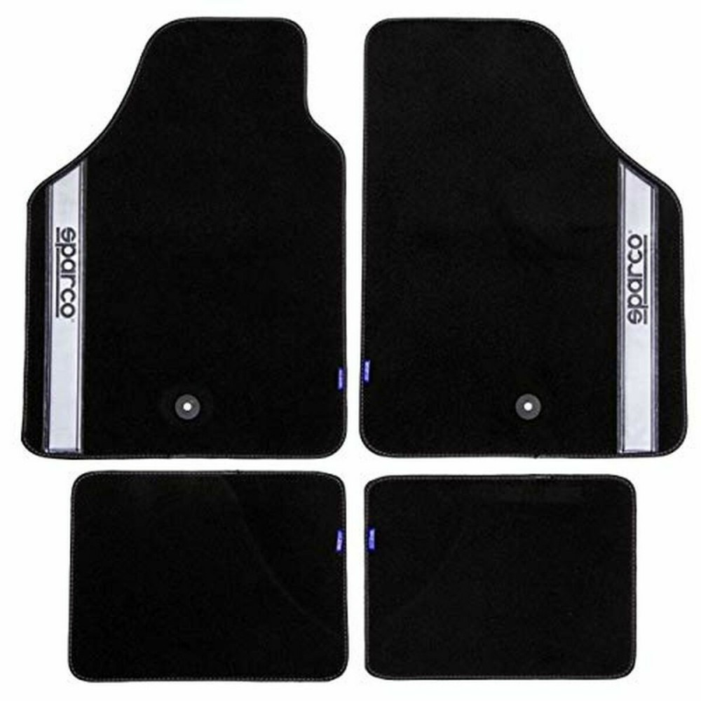 Set de covoraș pentru podea auto Sparco Negru/Argintiu Gri Argintiu Covor (4 pcs)