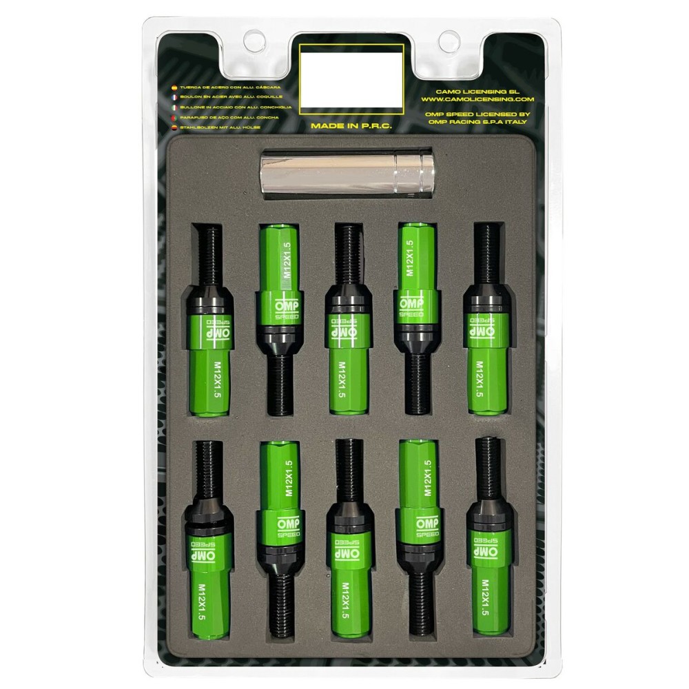 Set de șuruburi OMP OMPS09981208 28 mm Verde M12 x 1,50