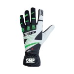 Kids Karting Gloves OMP KS-3 MY2018 Alb Negru Verde 6 kart