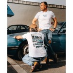 Tricou cu Mânecă Scurtă Bărbați RADIKAL  NICE TRACTOR NEAR THE BULLS Alb XXL