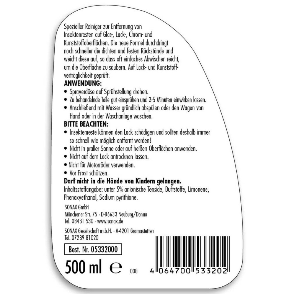 Curățător pentru insecte Sonax SX05332000 500 ml