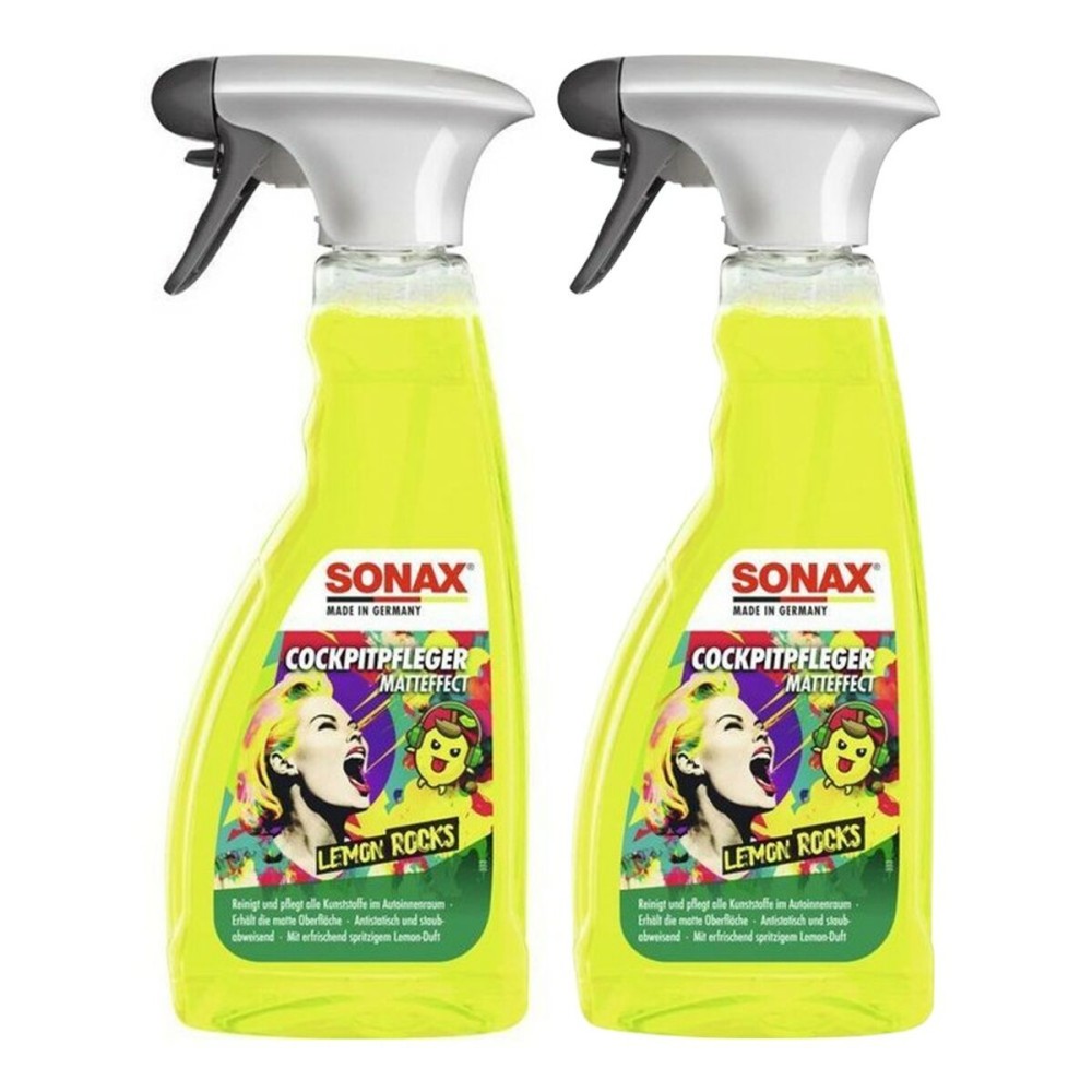 Soluție de curățat tabloul de bord Sonax LEMON ROCKS Lămâie Proaspăt 500 ml Finisaj mat (2 Unități)