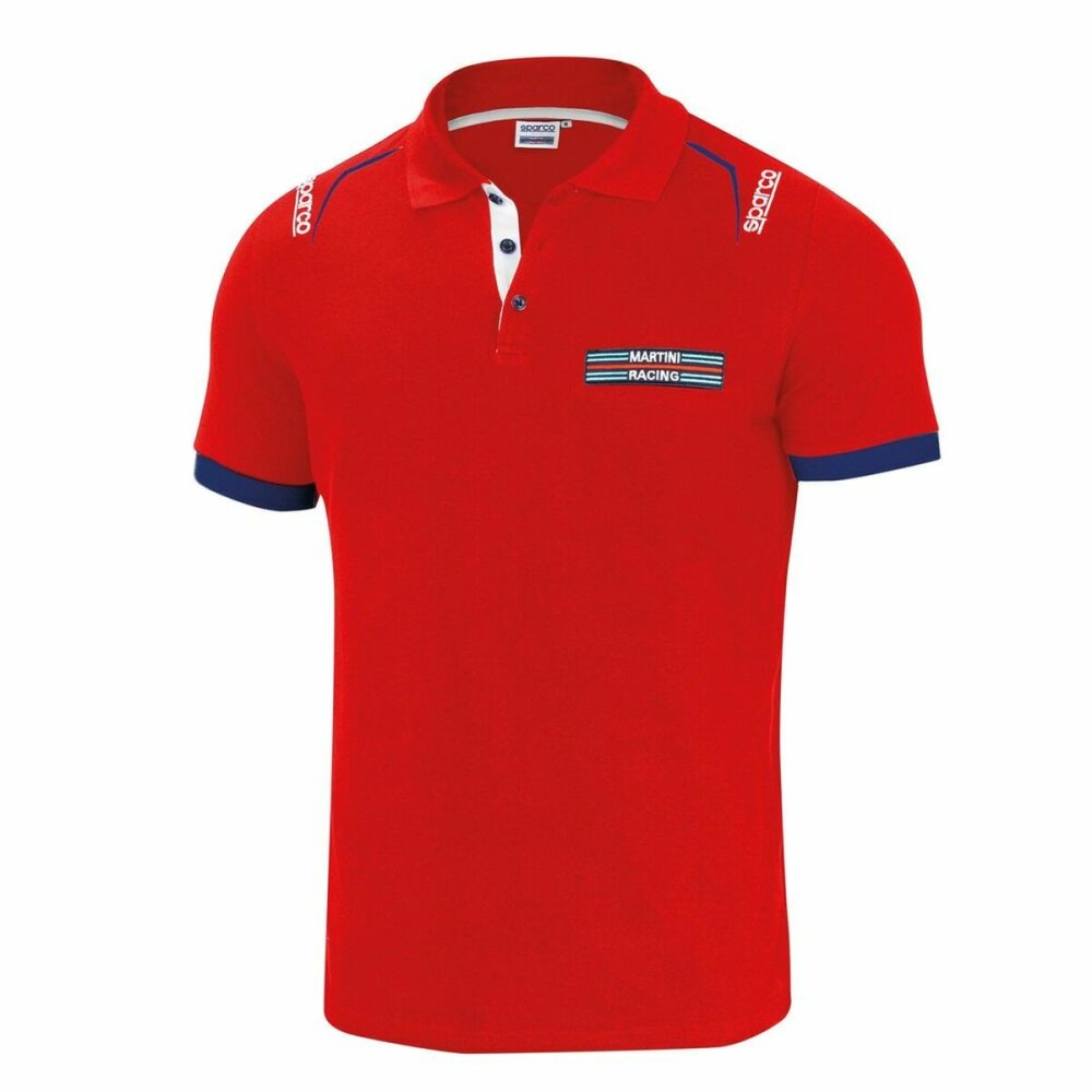 Tricou Polo cu Mânecă Scurtă Bărbați Sparco Martini Racing Roșu (Mărimea M)