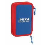 Creion dublu Real Sporting de Gijón Alb Roșu 12.5 x 19.5 x 4 cm (28 Piese)