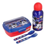 Set de Menaj pentru Copii Mickey Mouse Happy smiles 21 x 18 x 7 cm Roșu Albastru
