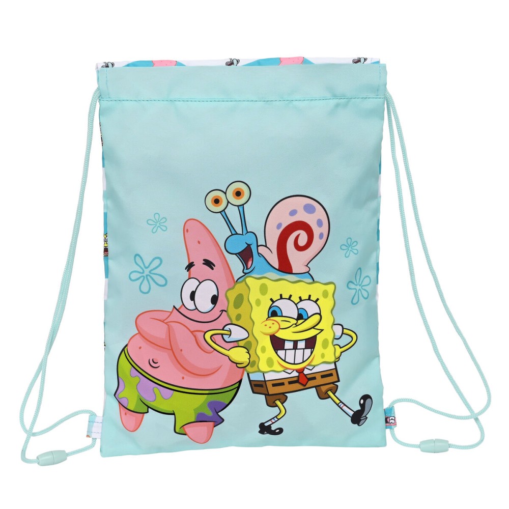 Geantă Rucsac cu Bretele Spongebob Stay positive Albastru Alb 26 x 34 x 1 cm