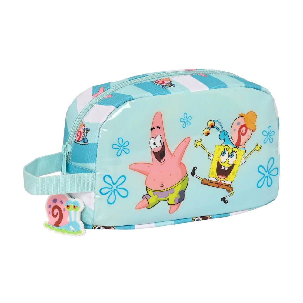Geantă Termoizolantă pentru Gustări Spongebob Stay positive Albastru Alb (21.5 x 12 x 6.5 cm)