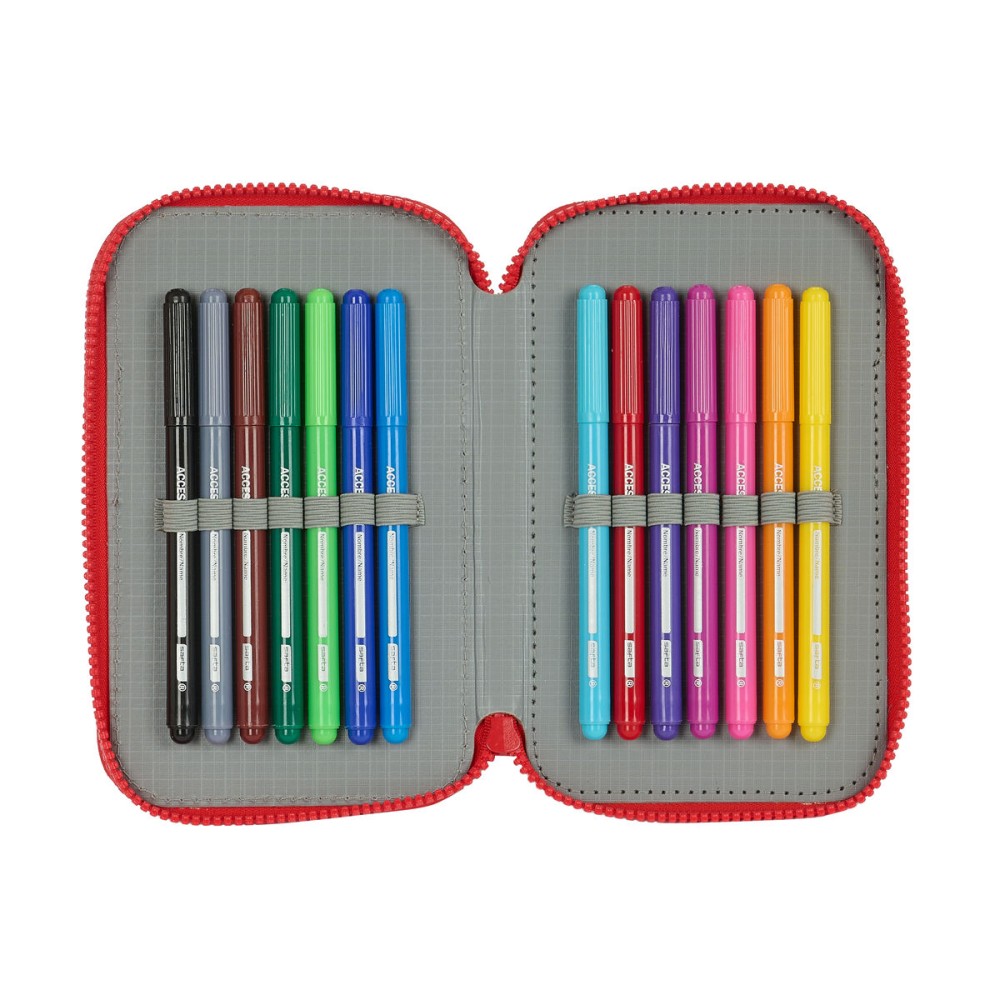 Creion dublu Sevilla Fútbol Club Negru Roșu 12.5 x 19.5 x 4 cm (28 Piese)