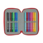 Creion dublu Sevilla Fútbol Club Negru Roșu 12.5 x 19.5 x 4 cm (28 Piese)