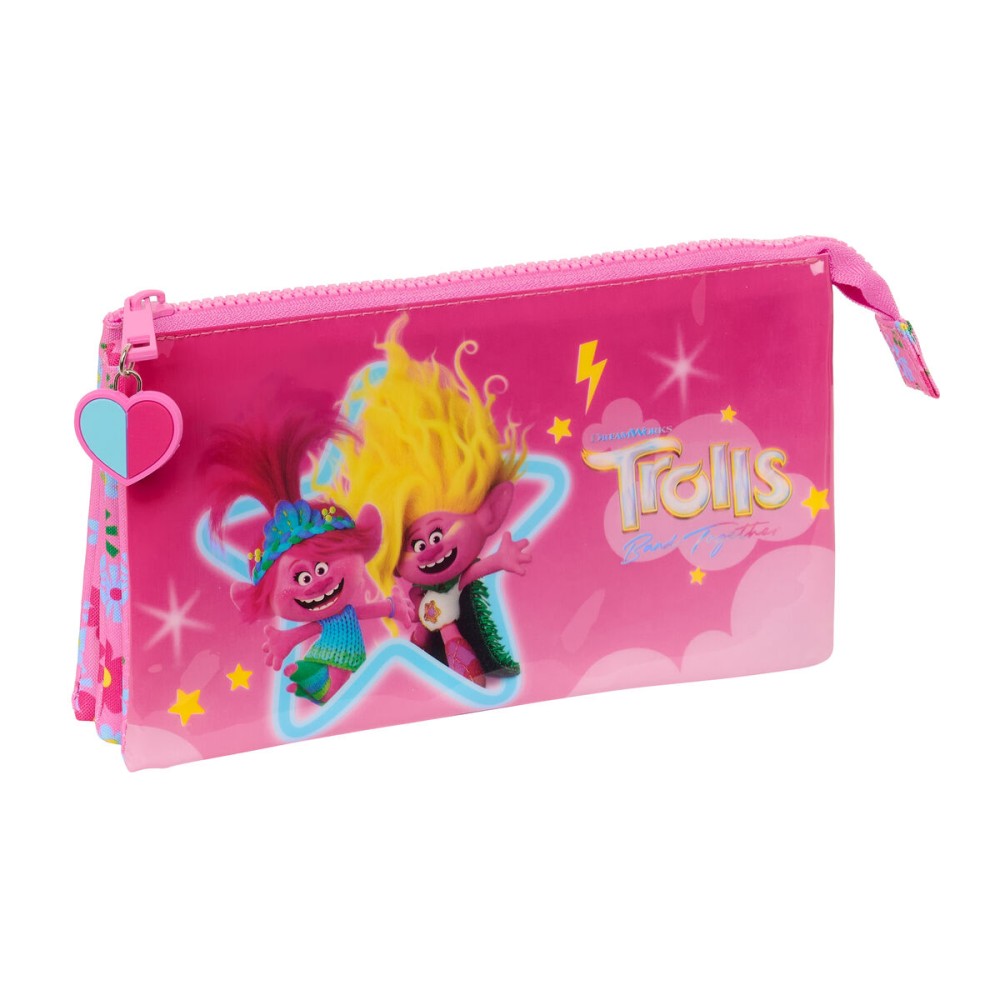 Penar triplu Trolls Roz 22 x 12 x 3 cm