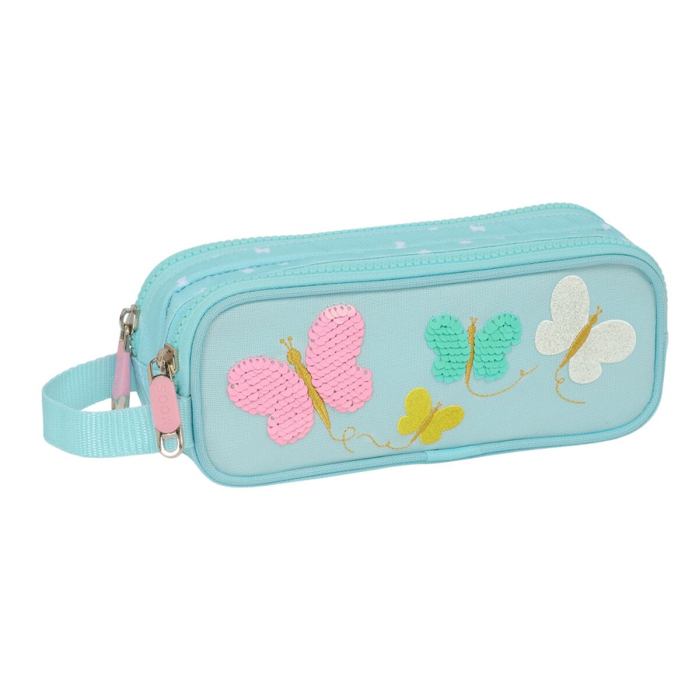 Penar dublu Moos Butterflies Albastru deschis 21 x 8 x 6 cm
