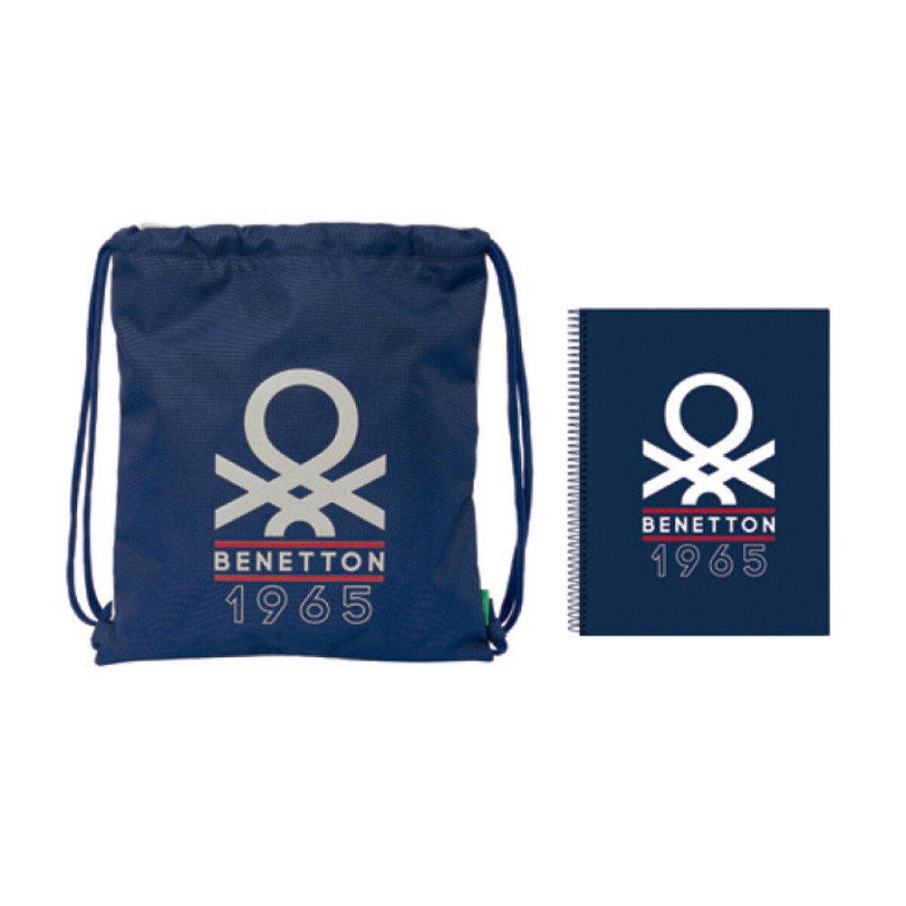Set de Papetărie Benetton Varsity Gri Bleumarin 2 Piese
