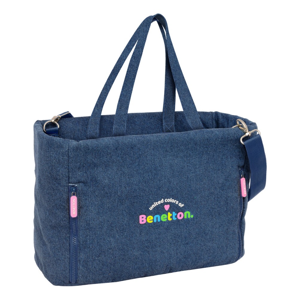 Geantă Benetton Denim Albastru 40 x 31 x 17 cm