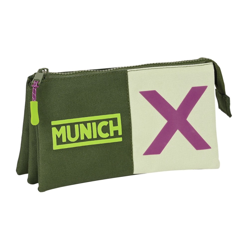 Penar triplu Munich Bright khaki Verde 22 x 12 x 3 cm