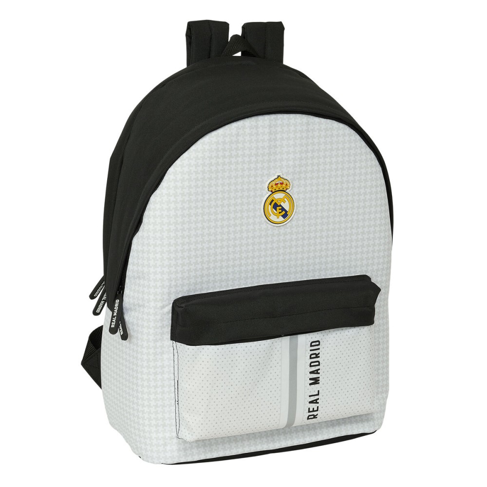 Rucsac pentru Laptop Real Madrid C.F. 24/25 Alb Gri 31 x 44 x 18 cm 15,6"