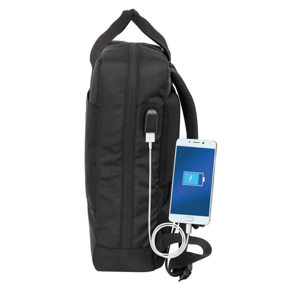 Rucsac pentru Laptop Real Madrid C.F. Premium Negru 29 x 39 x 11 cm 13,3"