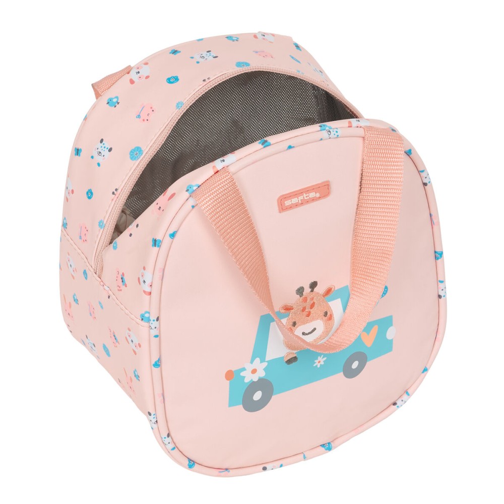 Geantă Termoizolantă pentru Gustări Safta Jirafa Coral 19 x 22 x 14 cm