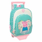 Ghiozdan cu Roți Peppa Pig Pretty flowers Galben Mentă 26 x 11 x 67 cm 26 x 34 x 11 cm