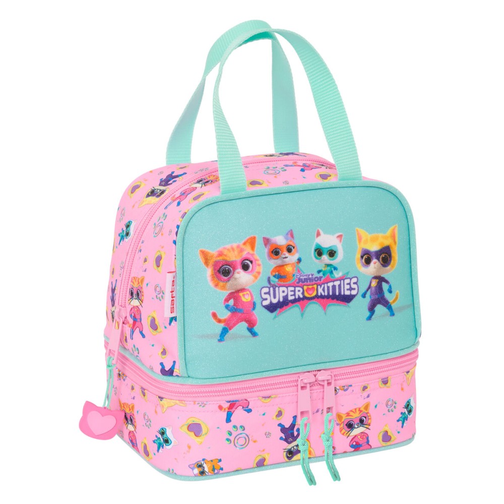 Cutie pentru prânz SuperKitties Roz Turquoise 20 x 20 x 15 cm