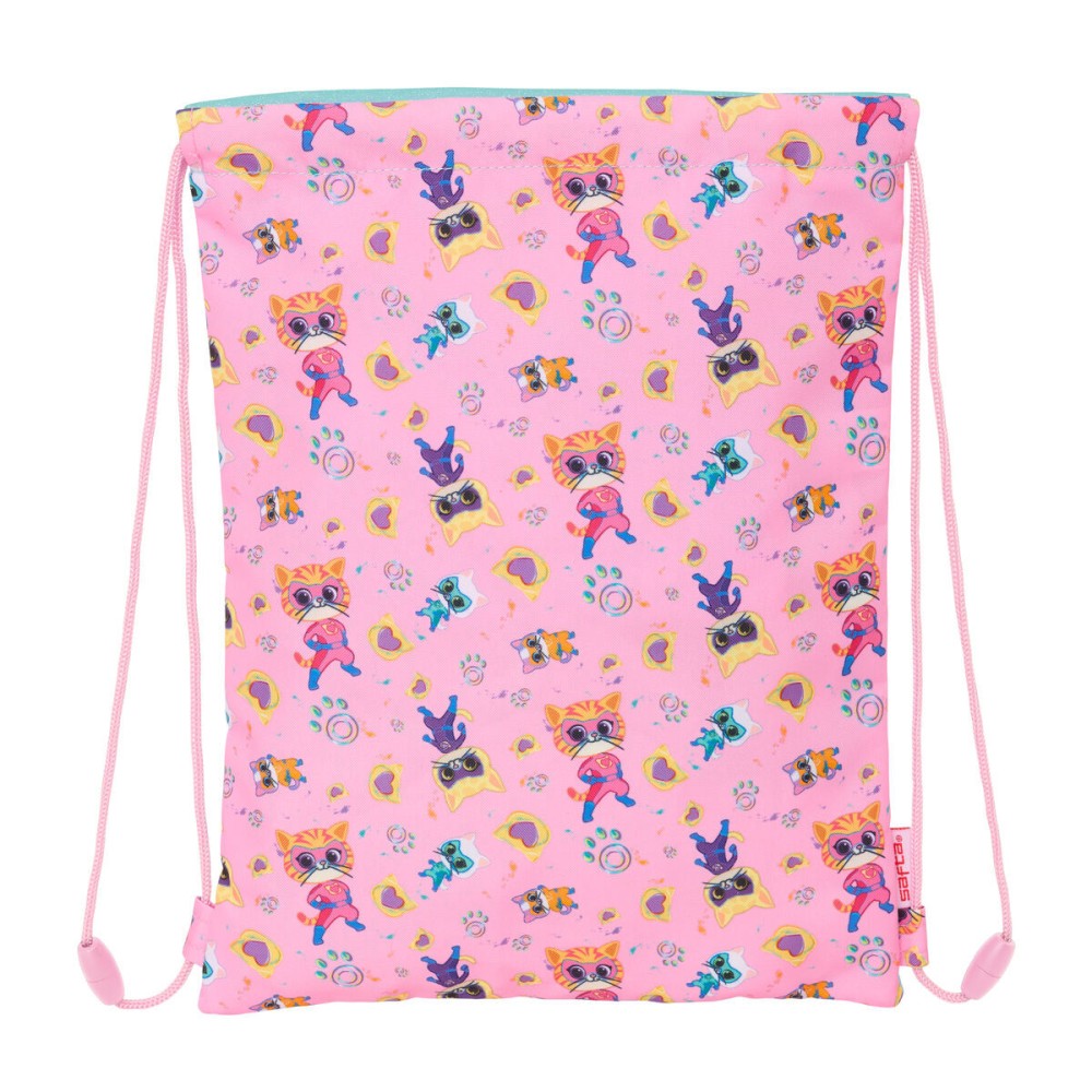 Geantă Rucsac cu Bretele SuperKitties Roz Turquoise 26 x 34 x 1 cm