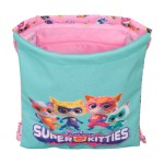 Geantă Rucsac cu Bretele SuperKitties Roz Turquoise 26 x 34 x 1 cm