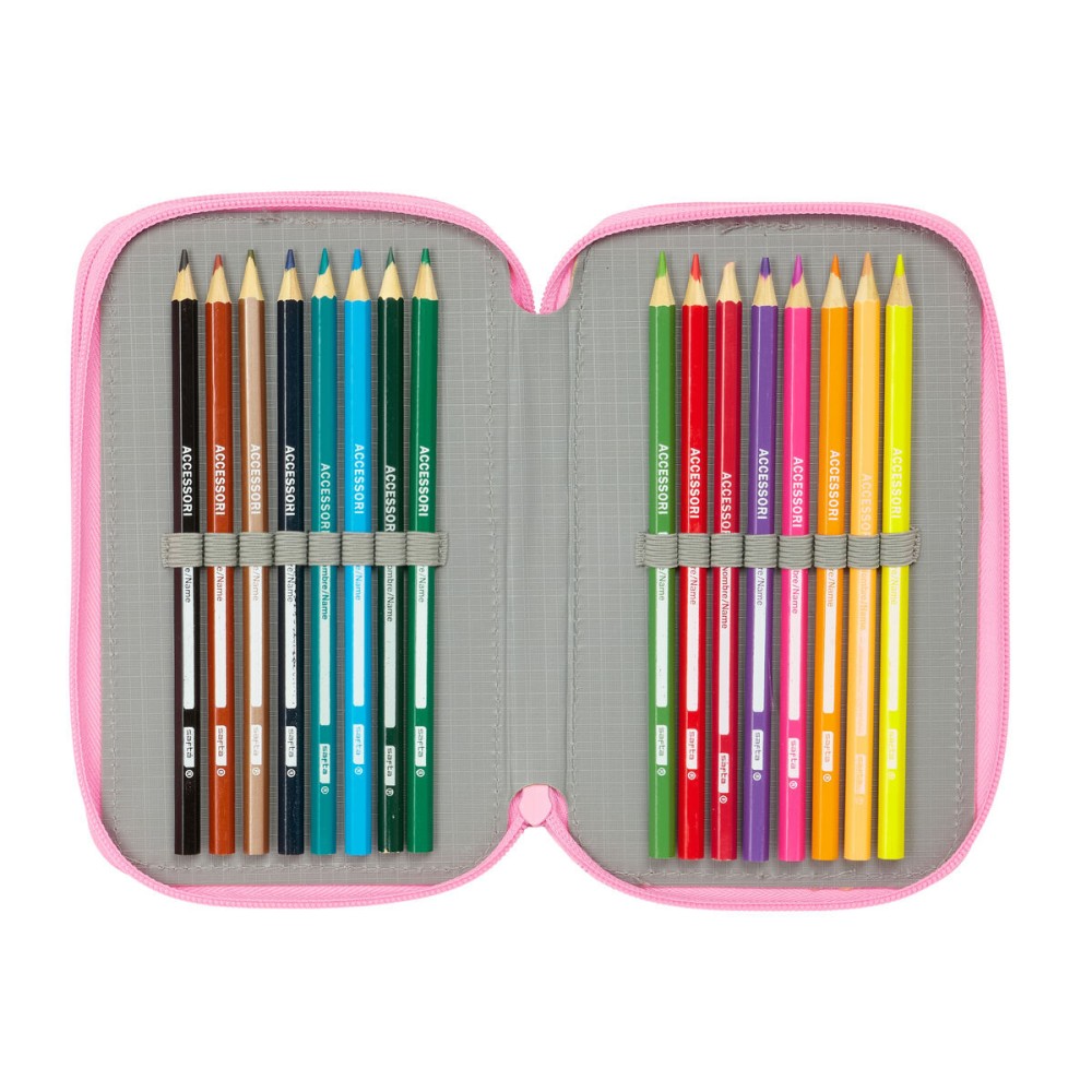 Penar Triplu SuperKitties Roz Turquoise 12,5 x 19,5 x 5,5 cm 37 Piese