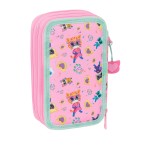 Penar Triplu SuperKitties Roz Turquoise 12,5 x 19,5 x 5,5 cm 37 Piese