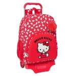 Ghiozdan cu Roți Hello Kitty Iconic Alb Roșu 33 x 42 x 14 cm
