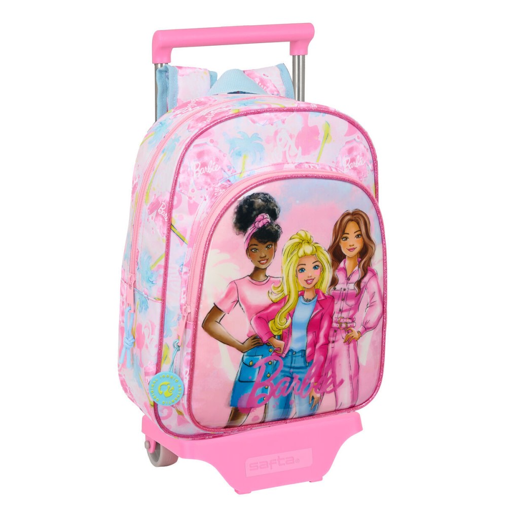 Ghiozdan cu Roți Barbie Painterly Roz Albastru celest 26 x 11 x 67 cm 26 x 34 x 11 cm