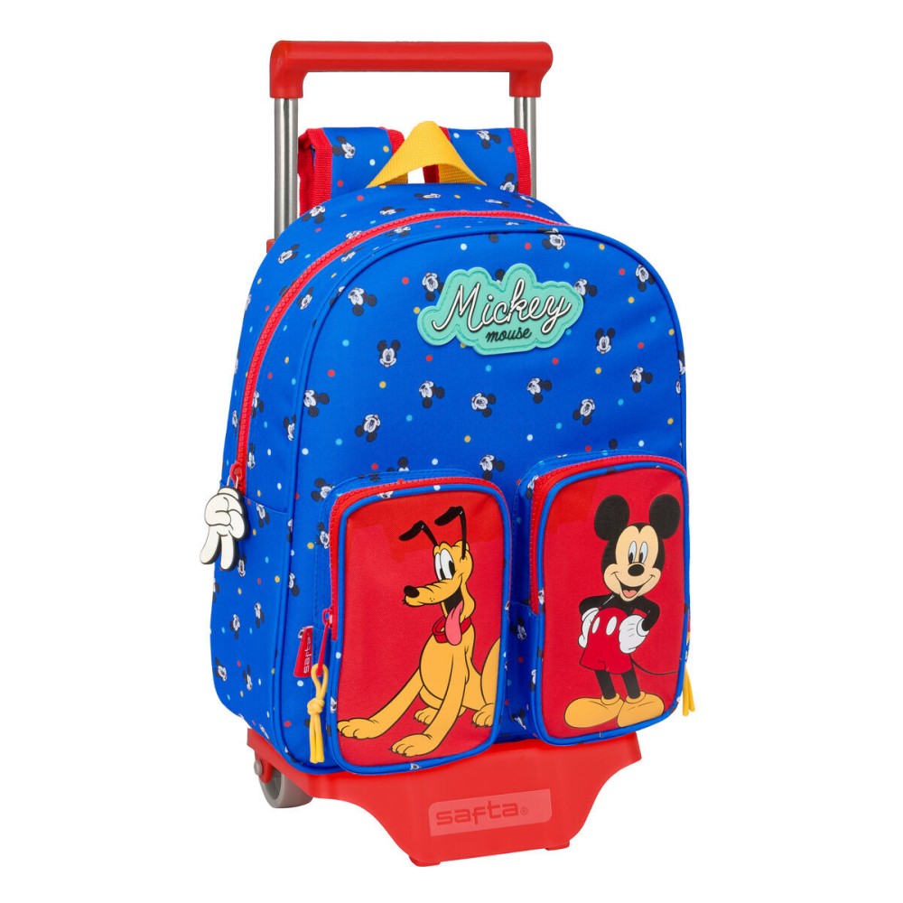 Ghiozdan cu Roți Mickey Mouse Clubhouse Good day Albastru 28 x 34 x 10 cm