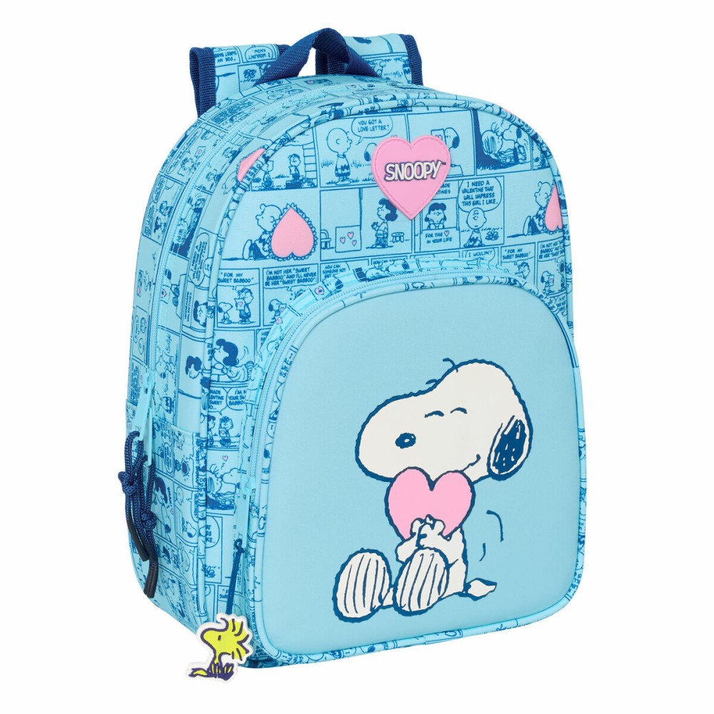 Ghiozdan Snoopy Love Albastru deschis 26 x 34 x 11 cm