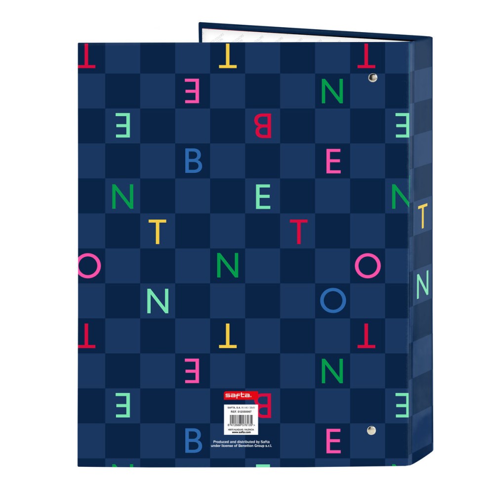 Biblioraft Benetton Damero Bleumarin A4 26.5 x 33 x 4 cm