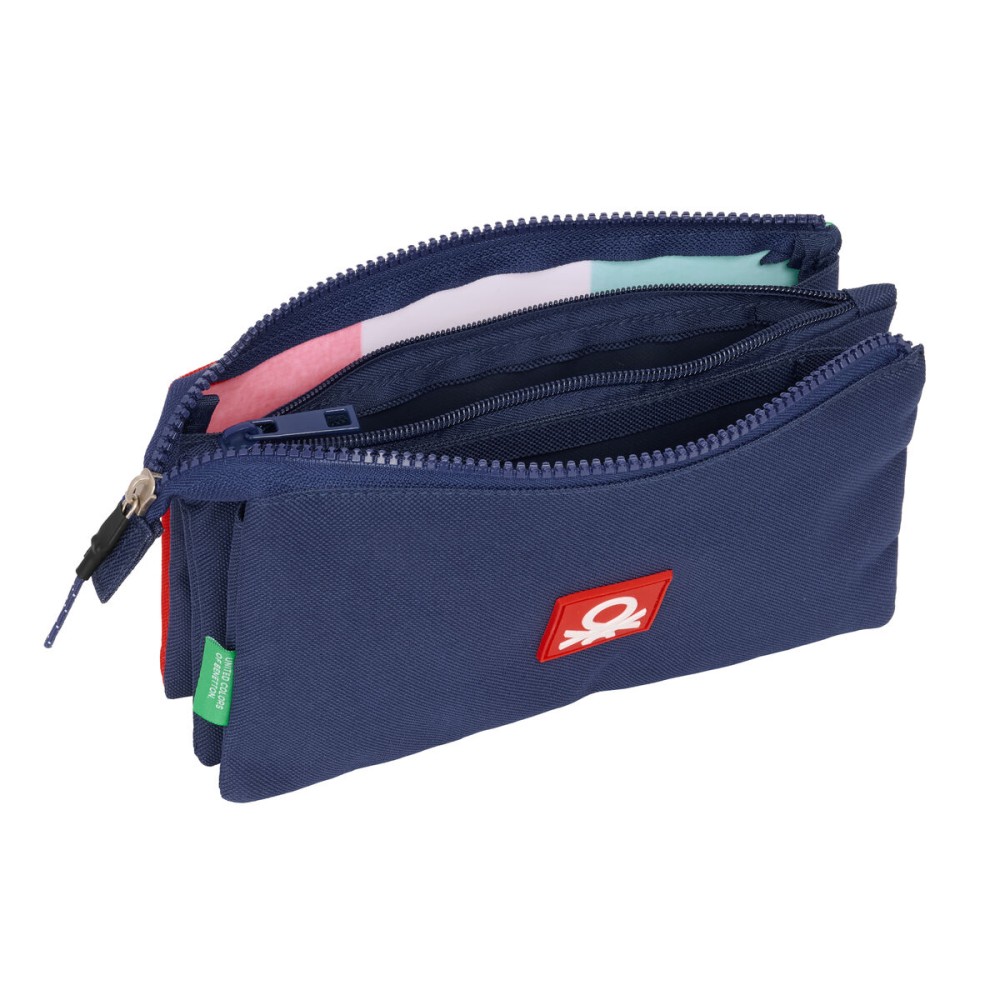 Penar triplu Benetton Flag Bleumarin 22 x 12 x 3 cm