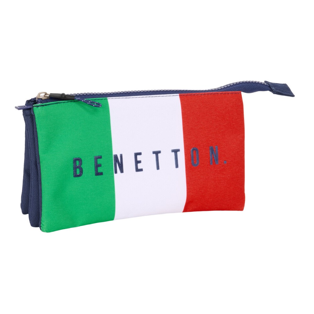 Penar triplu Benetton Flag Bleumarin 22 x 12 x 3 cm