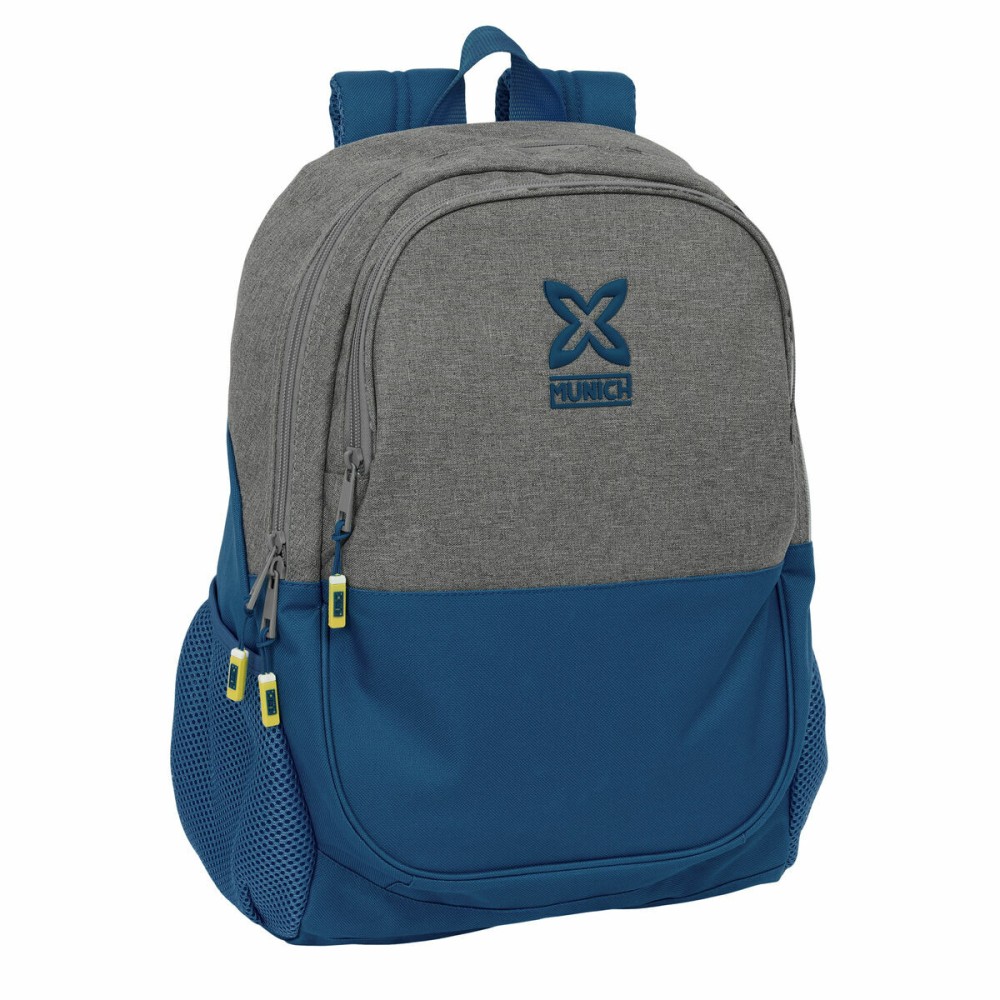 Ghiozdan Munich Street Albastru Gri 32 x 44 x 16 cm