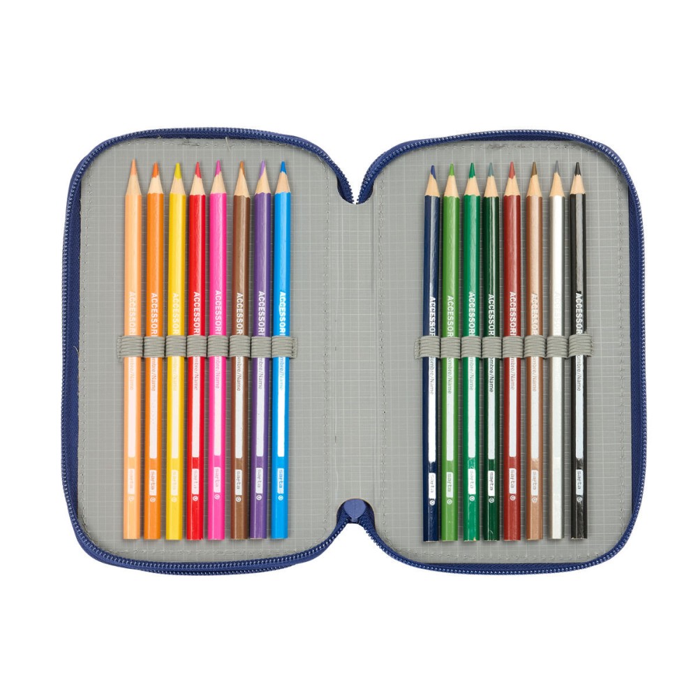 Penar Triplu F.C. Barcelona Bleumarin 12,5 x 19,5 x 5,5 cm 37 Piese