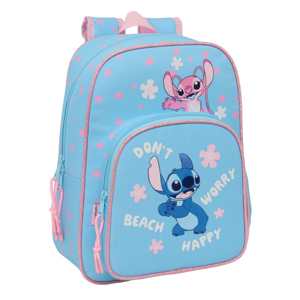 Ghiozdan Lilo & Stitch Happy Albastru celest 26 x 34 x 11 cm