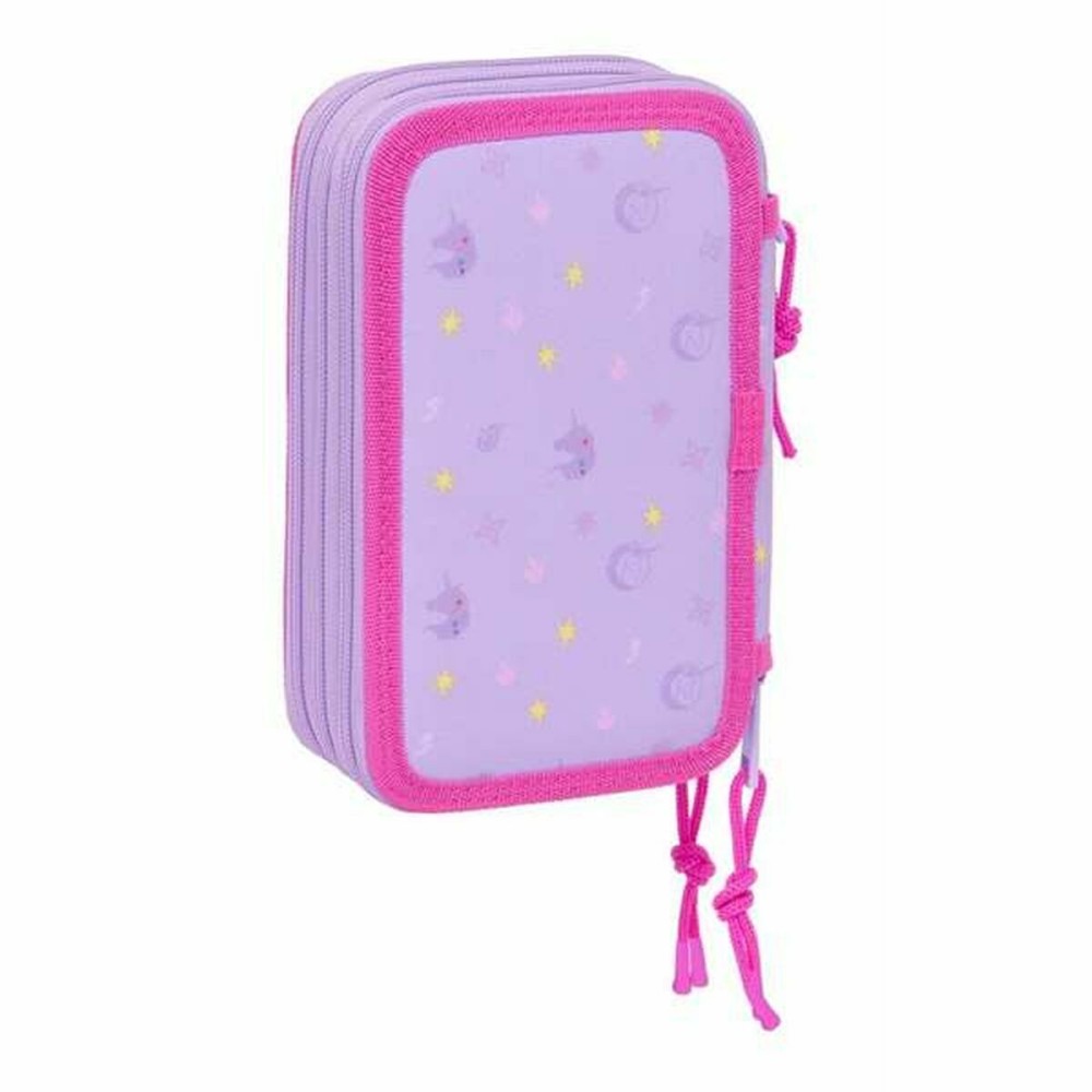 Penar Triplu Unicorn Academy Liliachiu 12,5 x 19,5 x 5,5 cm 37 Piese