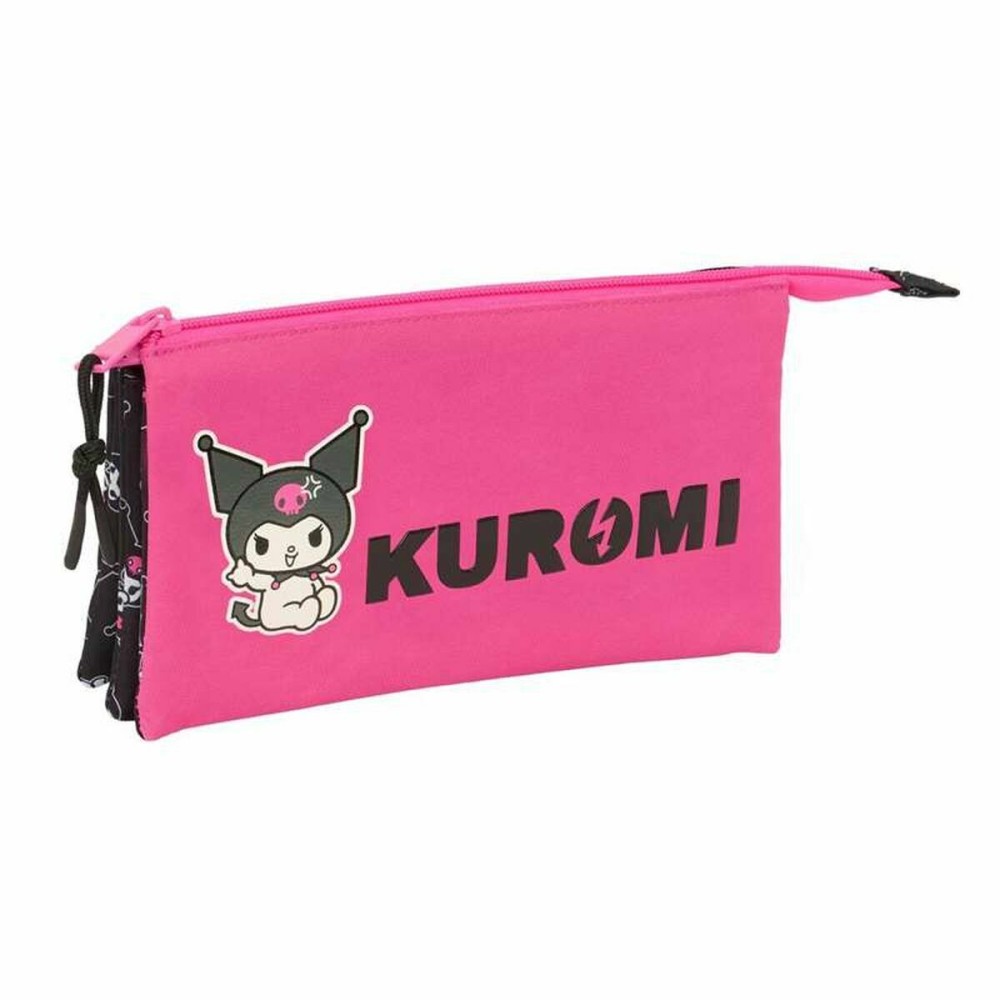 Penar triplu Kuromi Negru Fucsia 22 x 12 x 3 cm