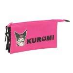 Penar triplu Kuromi Negru Fucsia 22 x 12 x 3 cm