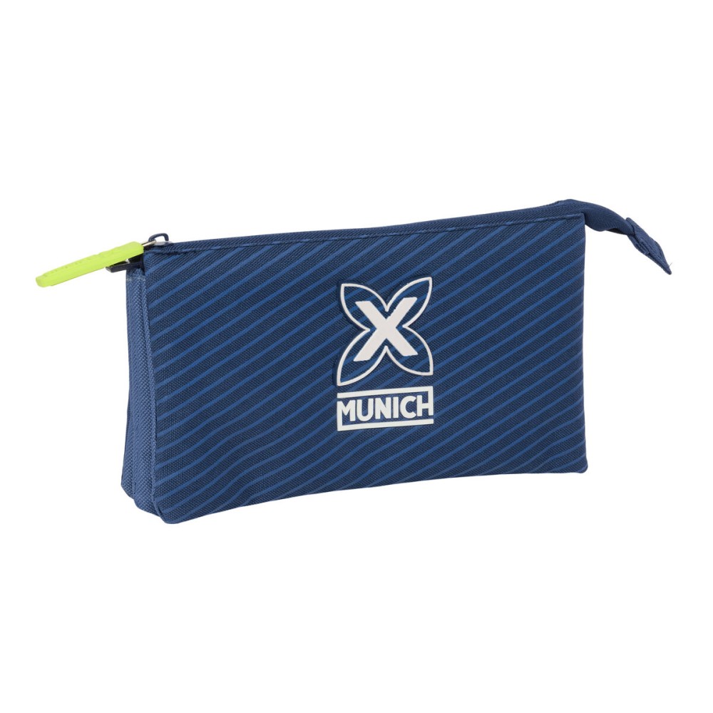 Penar triplu Munich Blue indigo Albastru 22 x 12 x 3 cm