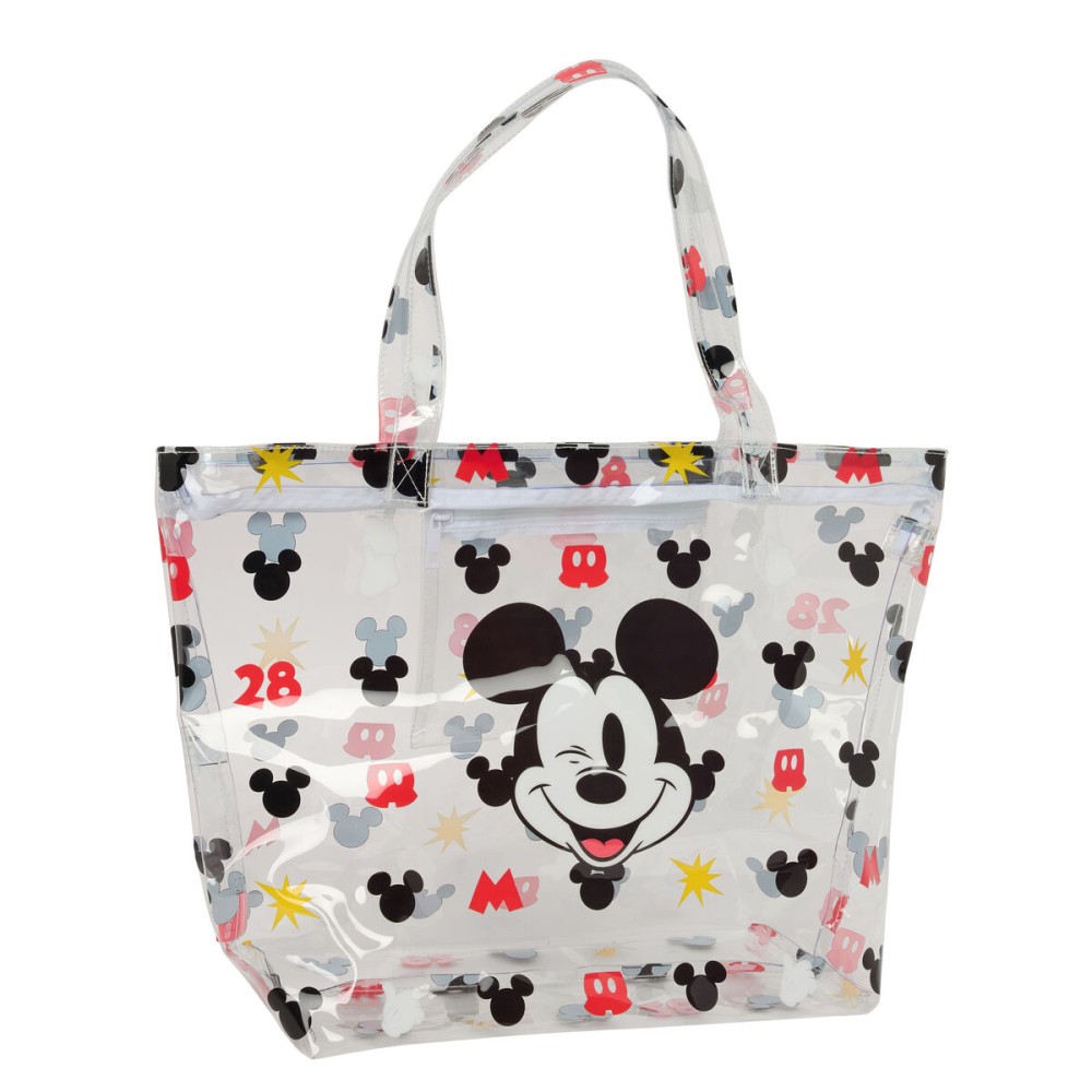 Geantă de Cumpărături Mickey Mouse Clubhouse Beach Multicolor Transparent 54 x 35 x 17 cm