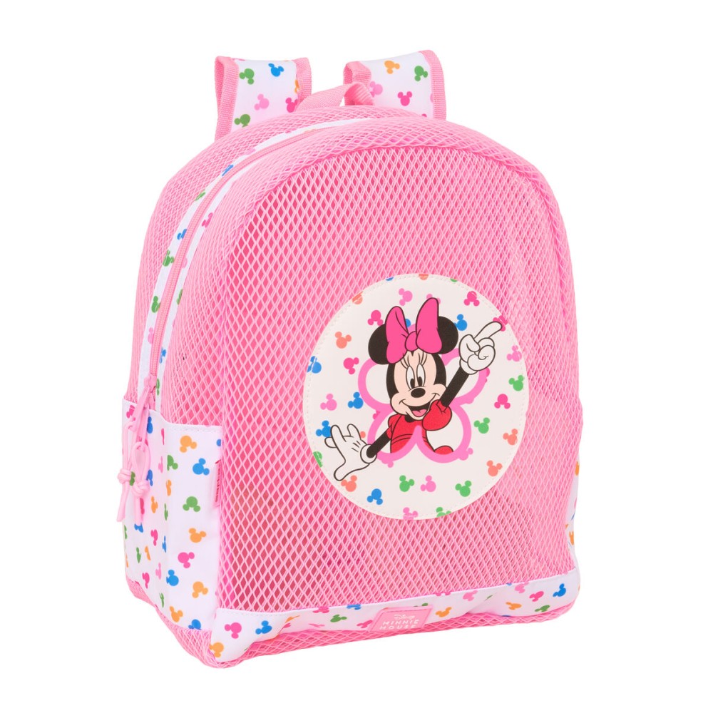 Rucsac pentru plajă Minnie Mouse Multicolor Roz 30,5 x 24 x 18 cm Infantil